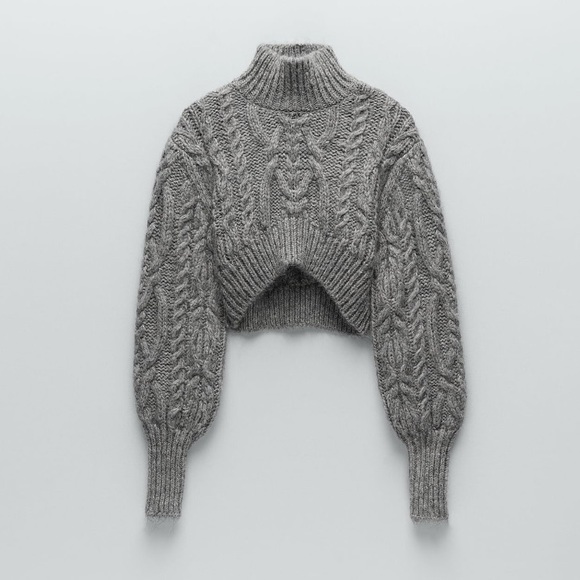 NWT Zara Cropped Cable Knit Sweater - Picture 10 of 10